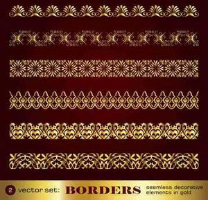 وکتور پترن برای قاب های کلاسیک و طلایی Golden border and corner ai