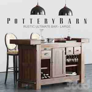 طراحی بار کوچک برای سرو نوشیدنی Pottery Barn RUSTIC ULTIMATE BAR