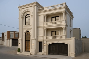 طراحی نما کلاسیک با هوش مصنوعی در سه طبقه زنجان