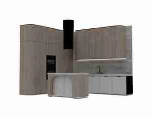 طراحی کابینت آشپزخانه با جزیره آرک