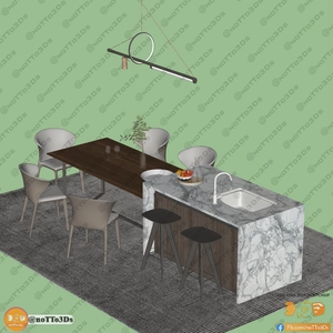 انواع میز و صندلی ناهارخوری برای اسکچاپ