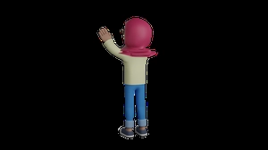 دختر  3d در حال بالا پریدن