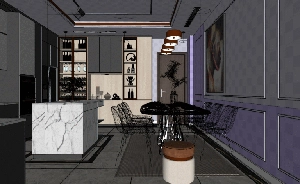 طراحی آشپزخانه‌ای مدرن با ترکیب ظرافت و کارایی برای اسکچاپ