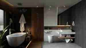 طراحی داخلی حمام و سرویس بهداشتی مدرن برای اسکچاپ