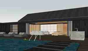 طراحی ویلا جنگلی مدرن استخردار برای اسکچاپ