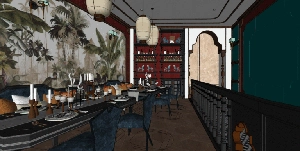 طراحی داخلی فضای رستوران برای اسکچاپ