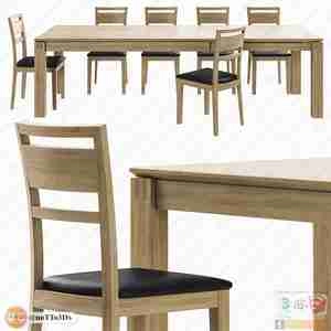 میز و صندلی ناهارخوری چوبی 32 برای اسکچاپ