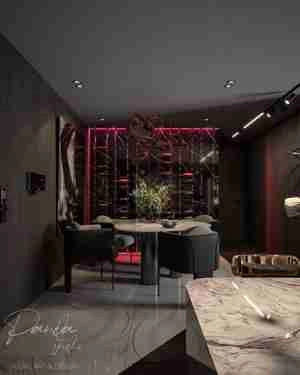 طراحی داخلی نشیمن و آشپزخانه لوکس برای اسکچاپ