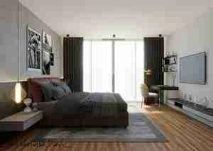 طراحی داخلی اتاق خواب مدرن برای اسکچاپ