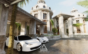 طراحی ویلا کلاسیک و پر جزییات برای اسکچاپ