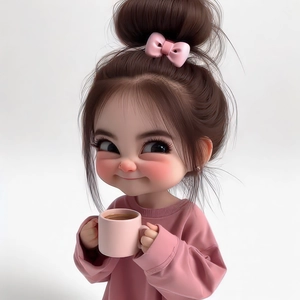 دختر با مزه با فنجان