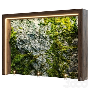 دیوار دکوری سنگی طبیعی با خزه 8