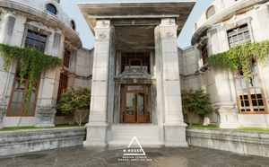 طراحی ویلا کلاسیک و پر جزییات برای اسکچاپ