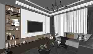 طراحی داخلی فضای نشیمن مدرن برای اسکچاپ