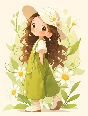 دختر با لباس سبز