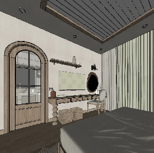 طراحی اتاق خواب مینیمال برای اسکچاپ