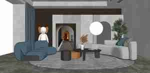 طراحی داخلی نشیمن مدرن برای اسکچاپ