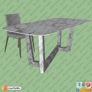 میز و صندلی ناهارخوری دودی 3 برای اسکچاپ