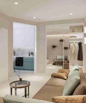 طراحی داخلی آپارتمان با تم سبز سفید