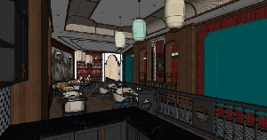 طراحی داخلی فضای رستوران برای اسکچاپ