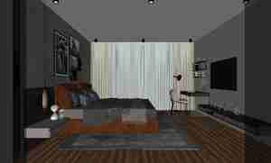 طراحی داخلی اتاق خواب مدرن برای اسکچاپ