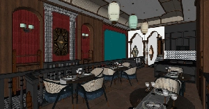 طراحی داخلی فضای رستوران برای اسکچاپ