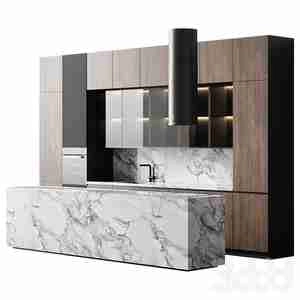 کابینت آشپزخانه با جزیره طرح سنگ ام دی اف kitchen 25