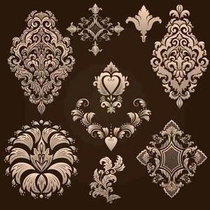 گل های هنری طرح داماسک damask ornamental