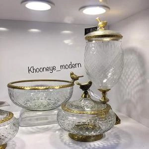 ظرف بلوری برنزی طرح گنجشک