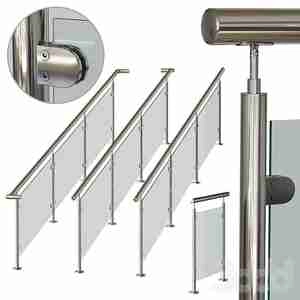 آبجکت نرده استیل با ترکیب شیشه ای Stainless steel railing