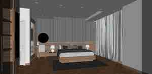 طراحی داخلی اتاق خواب مدرن و مینیمال برای اسکچاپ