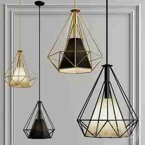 آویز مخروطی فلزی طلایی pendant light