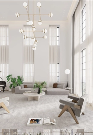 طراحی دکوراسیون ویلا تبریز تم سفید دوبلکس