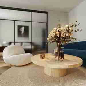 طراحی داخلی اتاق خواب مدرن با نشیمن جدا برای اسکچاپ