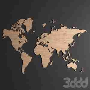 نقشه جهان چوبی برای کارهای دکوری