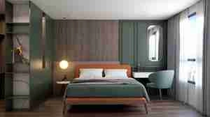 اتاق خواب مدرن با الهام از طبیعت برای اسکچاپ