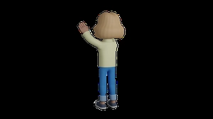 ابجکت دختر  3d در حال اشاره