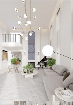 طراحی دکوراسیون ویلا تبریز تم سفید دوبلکس