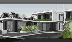 طراحی ویلای مدرن در دل طبیعت استوایی برای اسکچاپ