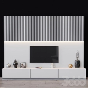 طراحی دیوار تلویزیون با تم سفید 78