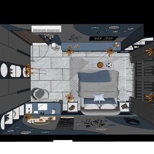 طراحی داخلی اتاق خواب کودک پسرونه برای اسکچاپ