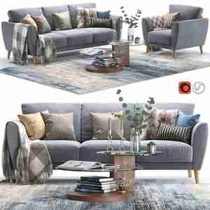 مبل ست با میز و گلدون  Aria Sofa and Armchair