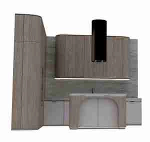 طراحی کابینت آشپزخانه با جزیره آرک