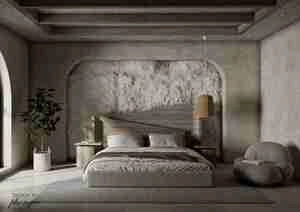 طراحی داخلی اتاق خواب مینیمال برای اسکچاپ