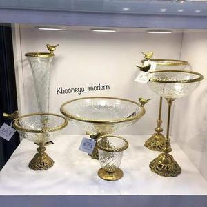 ظرف بلوری برنزی طرح گنجشک