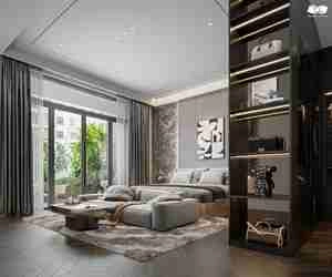 طراحی اتاق خواب با کمد دیواری مشکی و تخت سفید