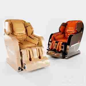 صندلی ماساژ  کرم رنگ و نارنجی  Massage chair Yamaguchi Axiom in Champagne and Chrome