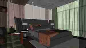 آرامش و سبک مدرن در طراحی اتاق خواب  برای اسکچاپ