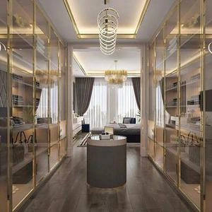 اتاق خواب مستر باطرح دیوار پشت تخت خواب
