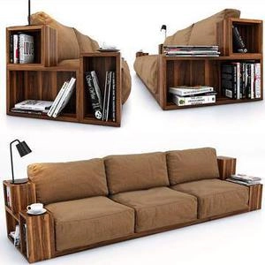 مبل راحتی باطرح جاکتابی و کنارعسلی